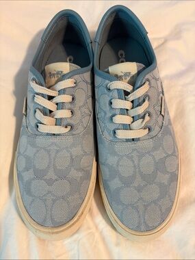 Coach Women’s Light Blue Signature Canvas Sneakers